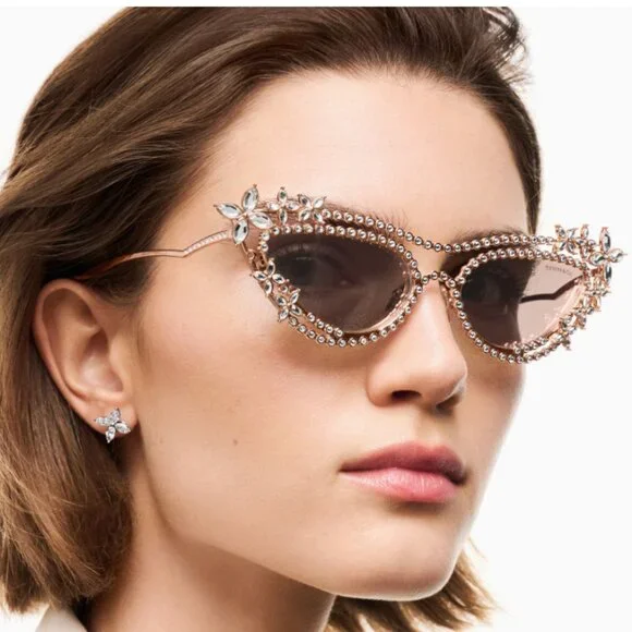 Tiffany Eyewear Sunglasses in Rose Gold-plated Metal with Mirrored Lenses NWT - Picture 9 of 15